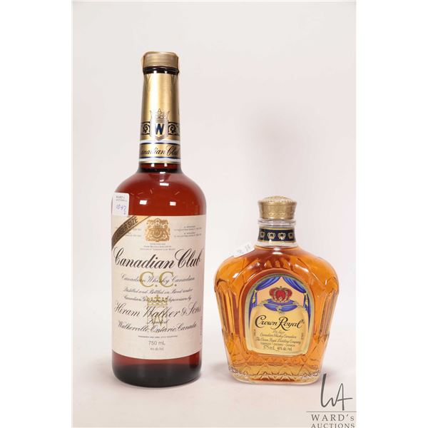 Canadian Club/ Whisky/ 750ml/ 40% ABV and Crown Royal/ Canadian Whisky/ 375ml/ 40% ABV Note: Alcohol