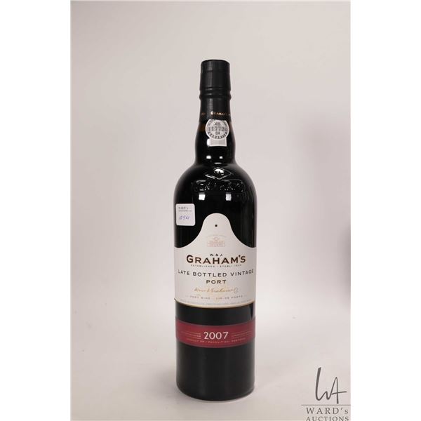 W&J Graham's/ 2007/ Late Bottled Vintage Port/ 750ml/ 20% ABV Note: Alcohol cannot be insured by any