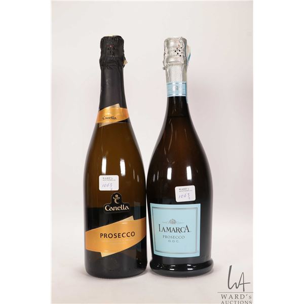 Canella/ Prosecco/ 750ml/ 11% ABV and Lamarca/ Prosecco/ 750ml/ 11% ABV Note: Alcohol cannot be insu
