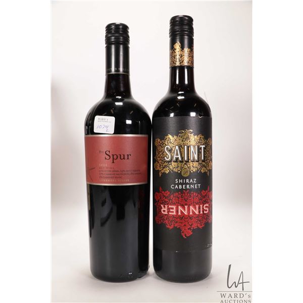 Saint and Sinner/ Shiraz Cabernet/ 750ml/ 12.5% ABV and the Spur/ 2011/ Red Wine/ 750ml/ 13.5% ABV N