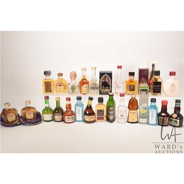 Selection of miniature alcohol bottles including Cognac/ Vodka/ Whisky/ Tequila etc. 28 small bottle