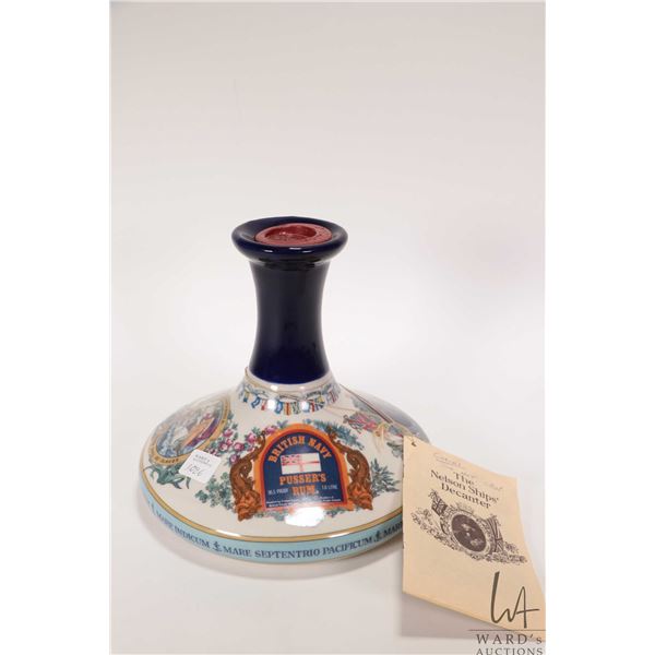 Pusser's British Navy Rum/ In collectible Lord Nelson Ships' Decanter/ 1 Ltr./ 95.5% proof/ 54.5% AB