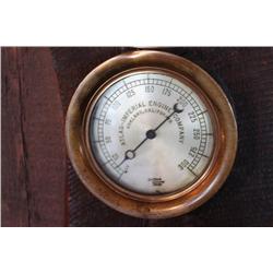 Small Brass Barometer With Glass Front