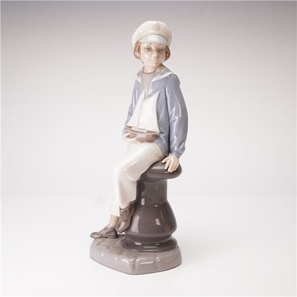 Lladro Figurine, Boy with Yacht 1004810