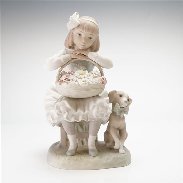 Lladro Figurine, Girl with Flowers 1011088