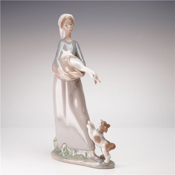Lladro Figurine, Girl with Goose and Dog 1004866