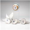 Image 3 : Lladro Porcelain Group of Three Geese and a Privilege Gold Footed Vessel