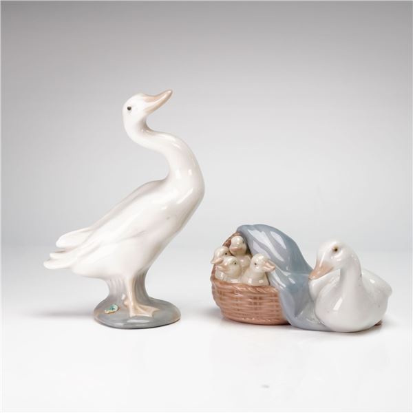 2pc Lladro Porcelain Ducks Figurines, 1004552 and 1004895