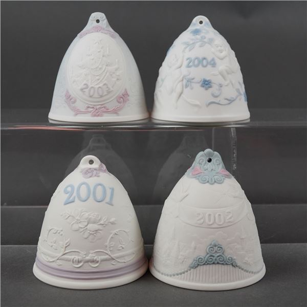 Lladro Set of Four Annual Christmas Bells (2001-2004)