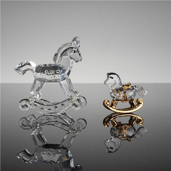 Swarovski Crystal Rocking Horse Figurines, 183270 and 199447
