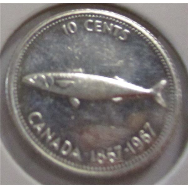 1867 - 1967 PROOF SILVER CANADA FISH DIME
