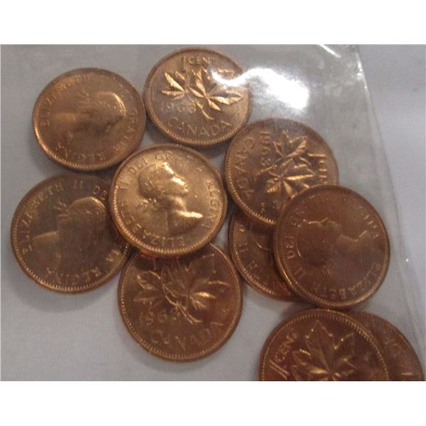 10 - LAST OF 1965 CH/BU CANADA PENNIES
