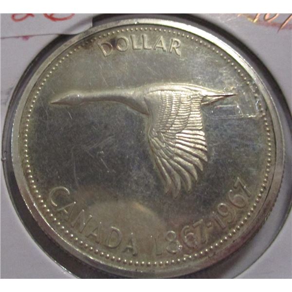 1967 CANADA GOOSE SILVER DOLLAR