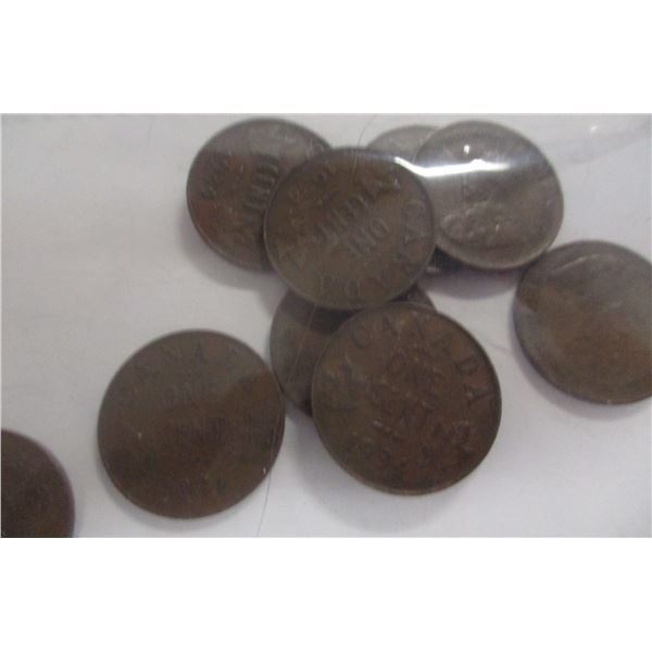 KING GEORGE V LAST OF CANADA PENNIES FROM THE 1930'S
