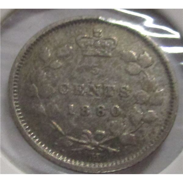1880H CANADA VICTORIAN SILVER FIVE CENT