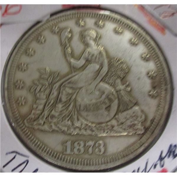 1873 USA SILVER TRADE DOLLAR