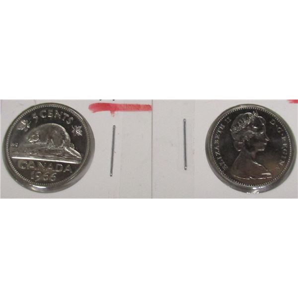 1966 PROOF LIKE 60 YEARS MINT CONDITION CANADA NICKELS