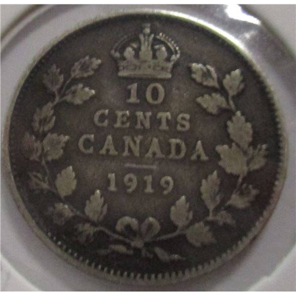 1919 CANADA KING GEORGE V SILVER DIME