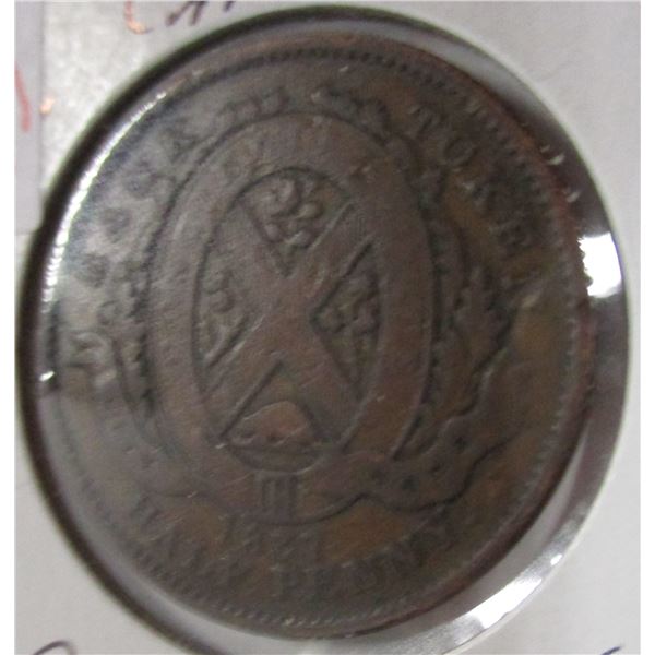 1837 PROVINCE OF CANADA HALF PENNY BANK TOKEN