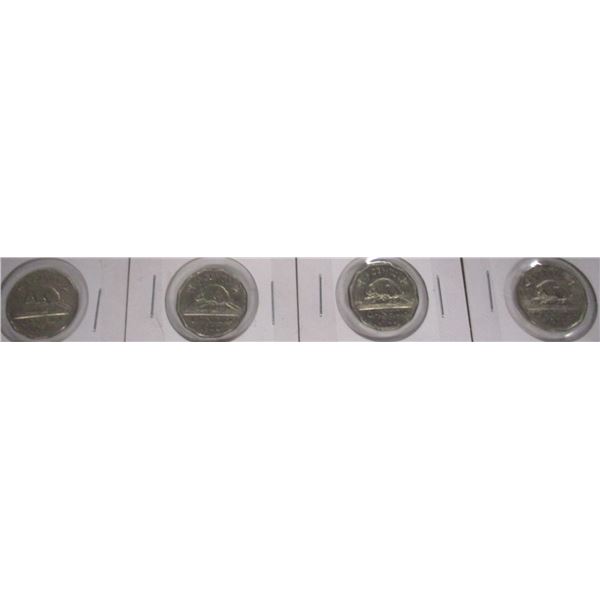 1959, 1960, 1961, & 1962 CANADA 12 SIDED NICKELS