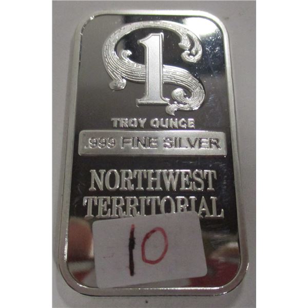 TROY OUNCE .999 FINE SILVER BAR (SOLD AS IS - NOT TESTED - SILVER CONTENT NOT VERIFIED)