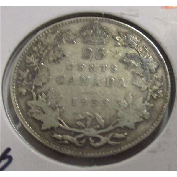 1933 CANADA KING GEORGE V SILVER QUARTER