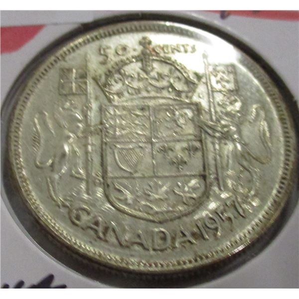 1957 CANADA SILVER HALF DOLLAR