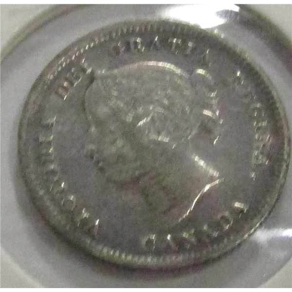 1899 VICTORIAN EF CANADA SILVER FIVE CENT