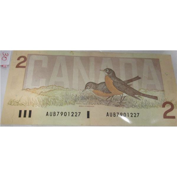 1986 UNCIRCULATED LAST OF CANADA $2 BILLS
