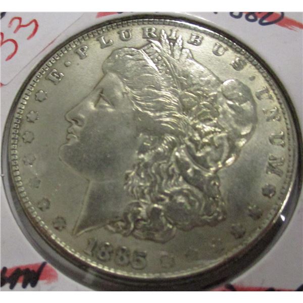 1885 USA MORGAN SILVER DOLLAR (SOLD AS IS - SILVER CONTENT NOT VERIFIED - NOT TESTED)