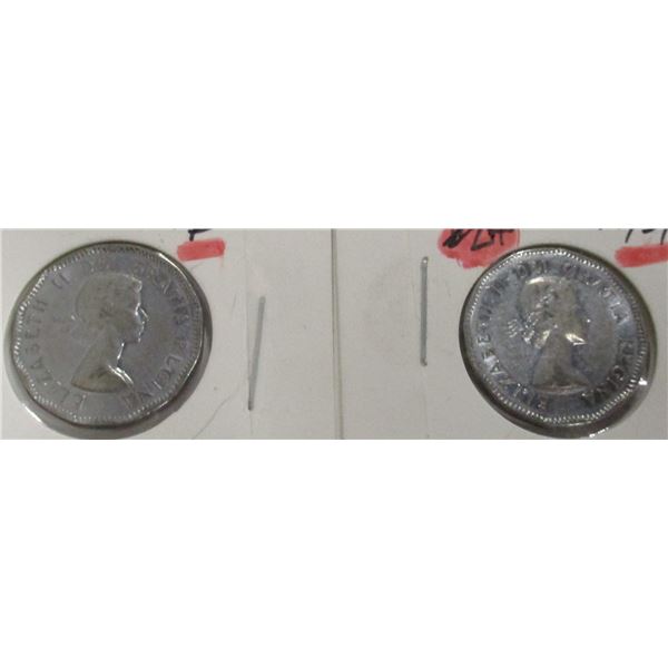 1953 SHOULDER FOLD & 1953 NO SHOULDER FOLD CANADA  NICKELS
