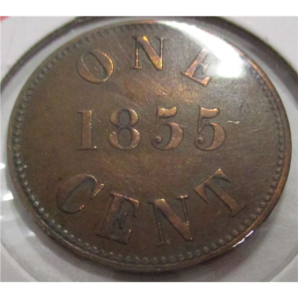 1855 FISHERIES & AGRICULTURE CANADA ONE CENT