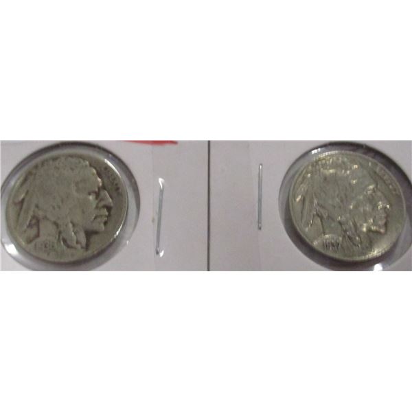 1936 & 1937 USA INDIAN HEAD NICKELS