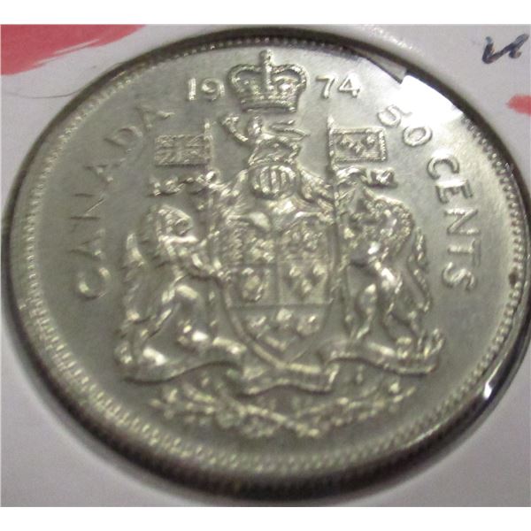 1974 UNCIRCULATED CANADA HALF DOLLAR