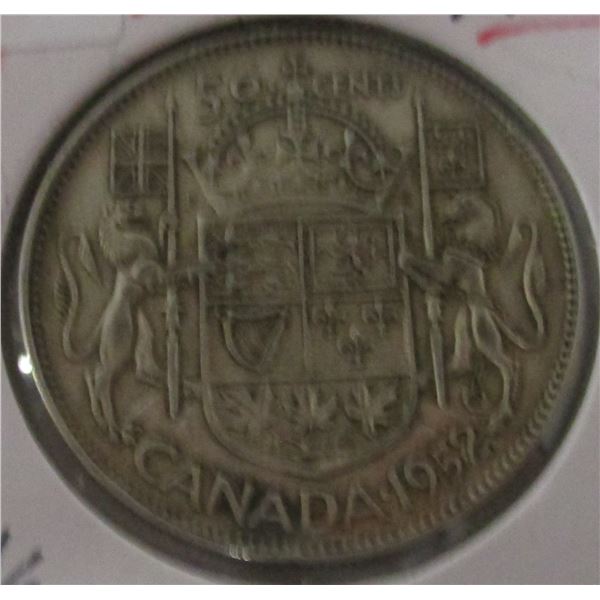 1952 KING GEORGE VI CANADA SILVER HALF DOLLAR