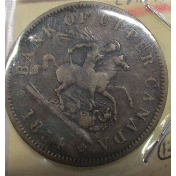 1854 BANK OF UPPER CANADA PENNY TOKEN