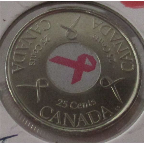 2006 PROOF BREAST CANCER AWARENESS CANADA QUARTER