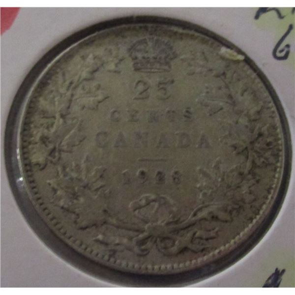 1928 KING GEORGE V CANADA SILVER QUARTER