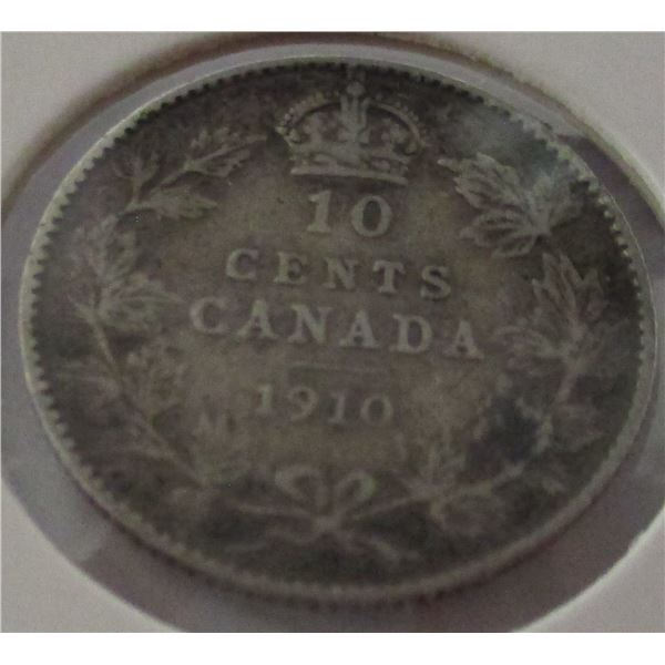 1910 KING EDWARD VII CANADA SILVER DIME