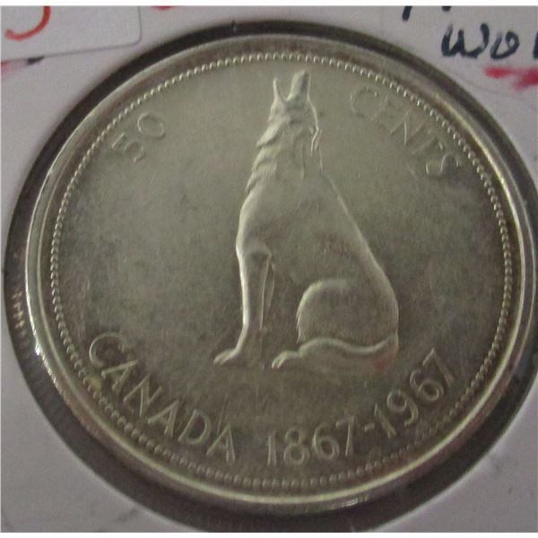 1967 WOLF CANADA SILVER HALF DOLLAR