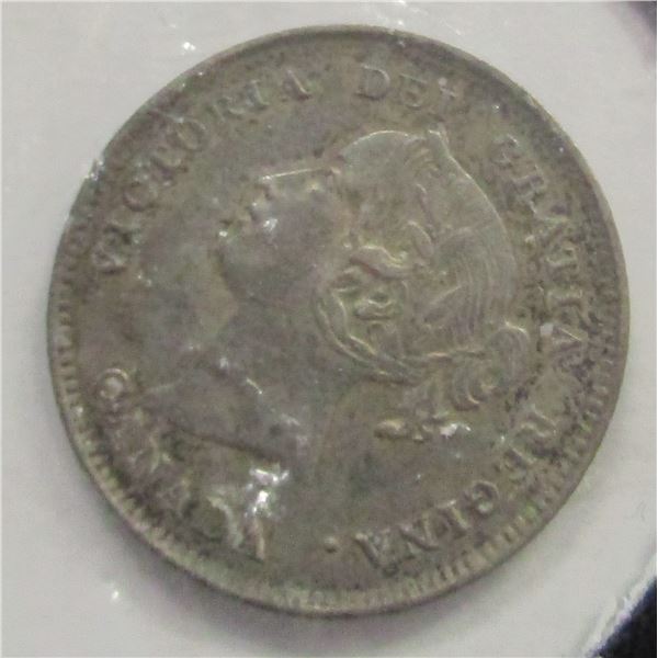 1896 CH/BU VICTORIAN CANADA SILVER FIVE CENT