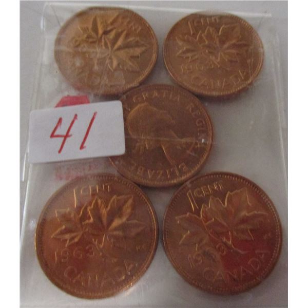 1963 CH/BU CANADA 60 YEAR OLD PENNIES