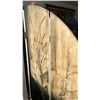 Image 8 : Large Rounded Wooden 3-D Asian 4-Panel Folding Screen w/ Lion Feet 71" Dia (hinges need repair)