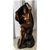 Image 1 : Seated Nude Female Statue by T. Kita 1980, 8" Dia, 20"H (heavy)