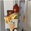 Image 12 : Large Fu Lu Shou Statue 13" Dia, 28.5"H (heavy - paint chipping)