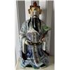 Image 1 : Large Fu Lu Shou Statue 13" Dia, 28.5"H (heavy - paint chipping)