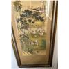 Image 5 : Large Rectangular Asian Landscape Scene Artwork w/ Calligraphy 22" x 73.5", Framed