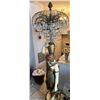 Image 2 : Large Female Figure Holding Crystal Fountain Chandelier Floor Lamp 13" Dia, 74"H (heavy - may be mis