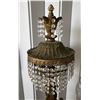 Image 4 : Metal Table Lamp w/ Cherub & Crystals & Cut Glass Bowl on Stand, Misc Sizes  (doesn't power on - may