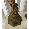 Image 6 : Metal Table Lamp w/ Cherub & Crystals & Cut Glass Bowl on Stand, Misc Sizes  (doesn't power on - may